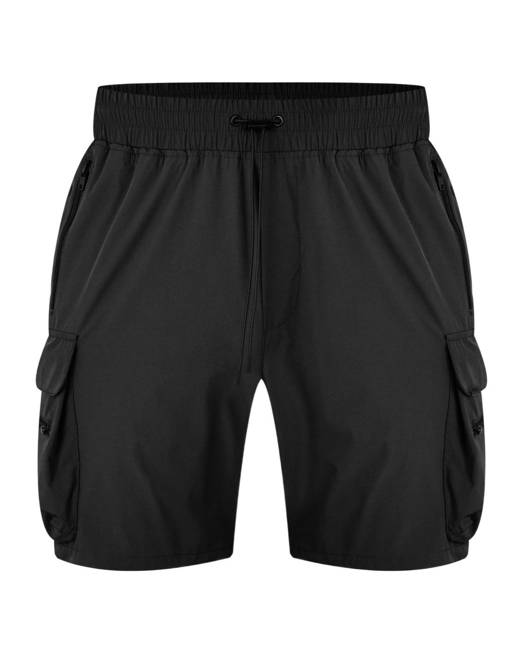 Represent Black Minimalist Cargo Shorts for men