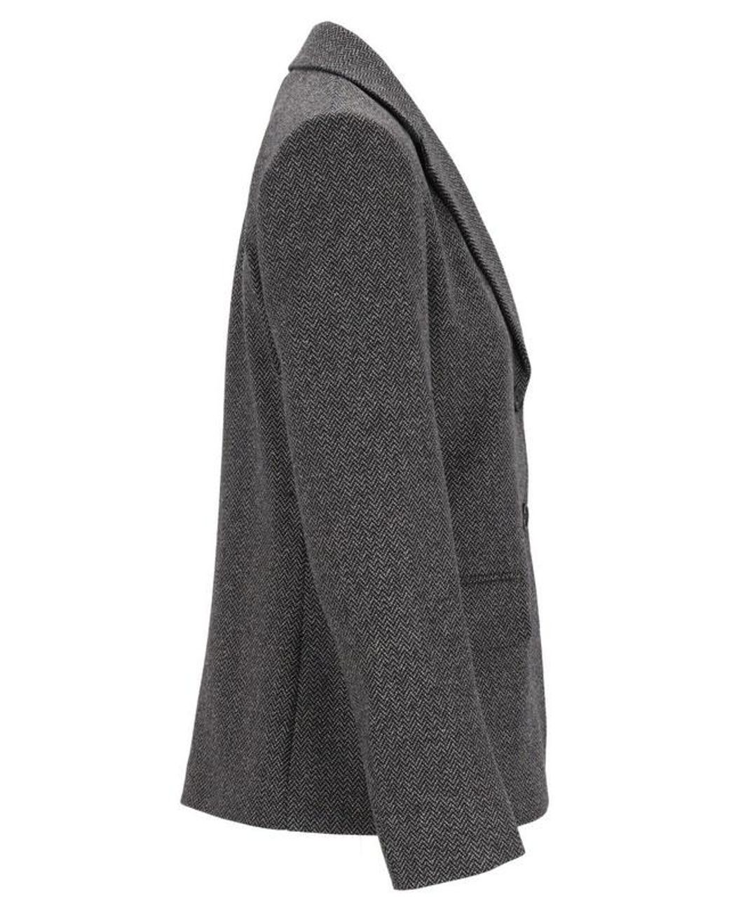 Weekend by Maxmara Gray Feroce Herringbone Blazer