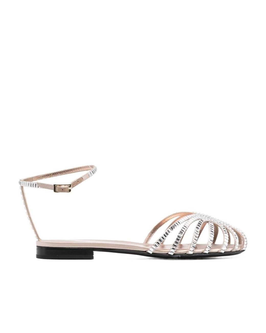 ALEVI White Cut-Out Flat Sandals