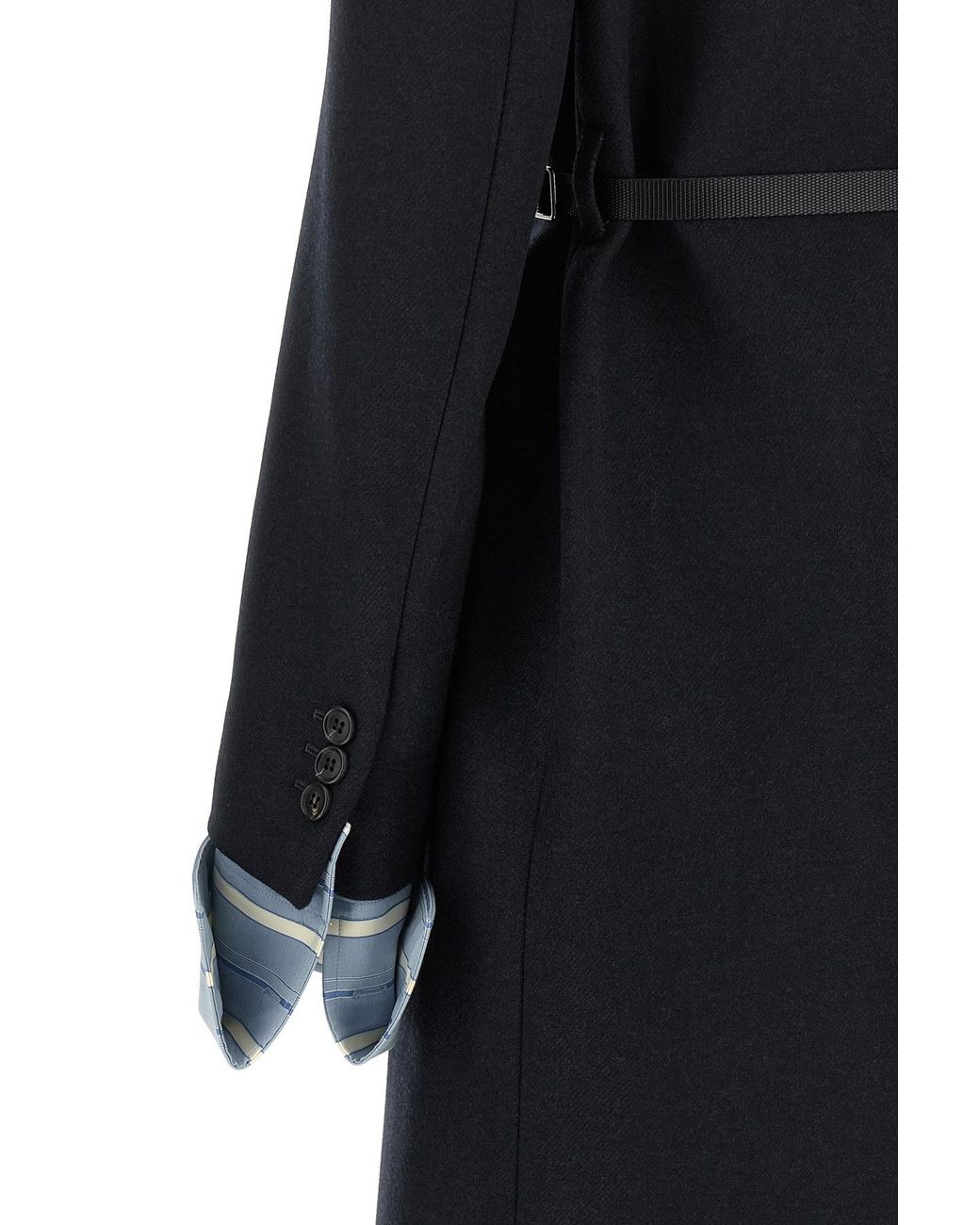 Prada Blue Jewel Collar Coat