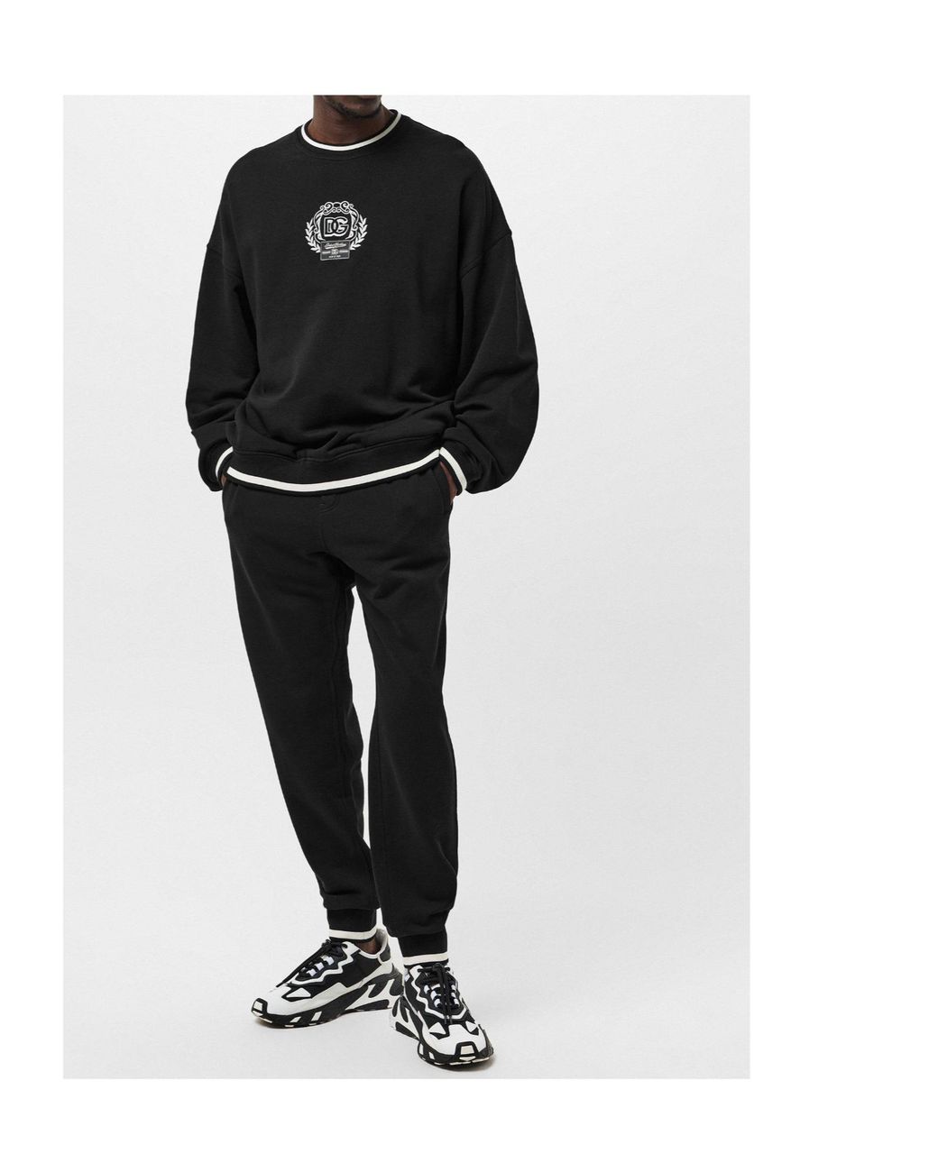 Dolce & Gabbana Black Stylish Cuffed Sweatpants for men