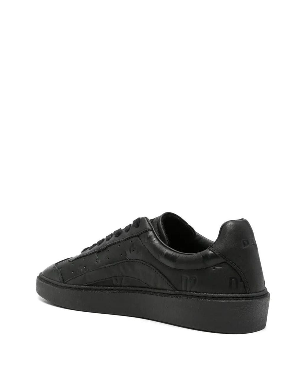 DSquared² Black Rider Logo-Embossed Leather Sneakers for men