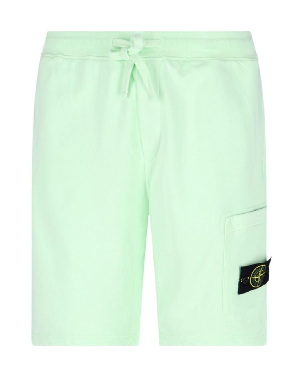 Stone Island Green Compass-Patch Drawstring Cargo Shorts for men