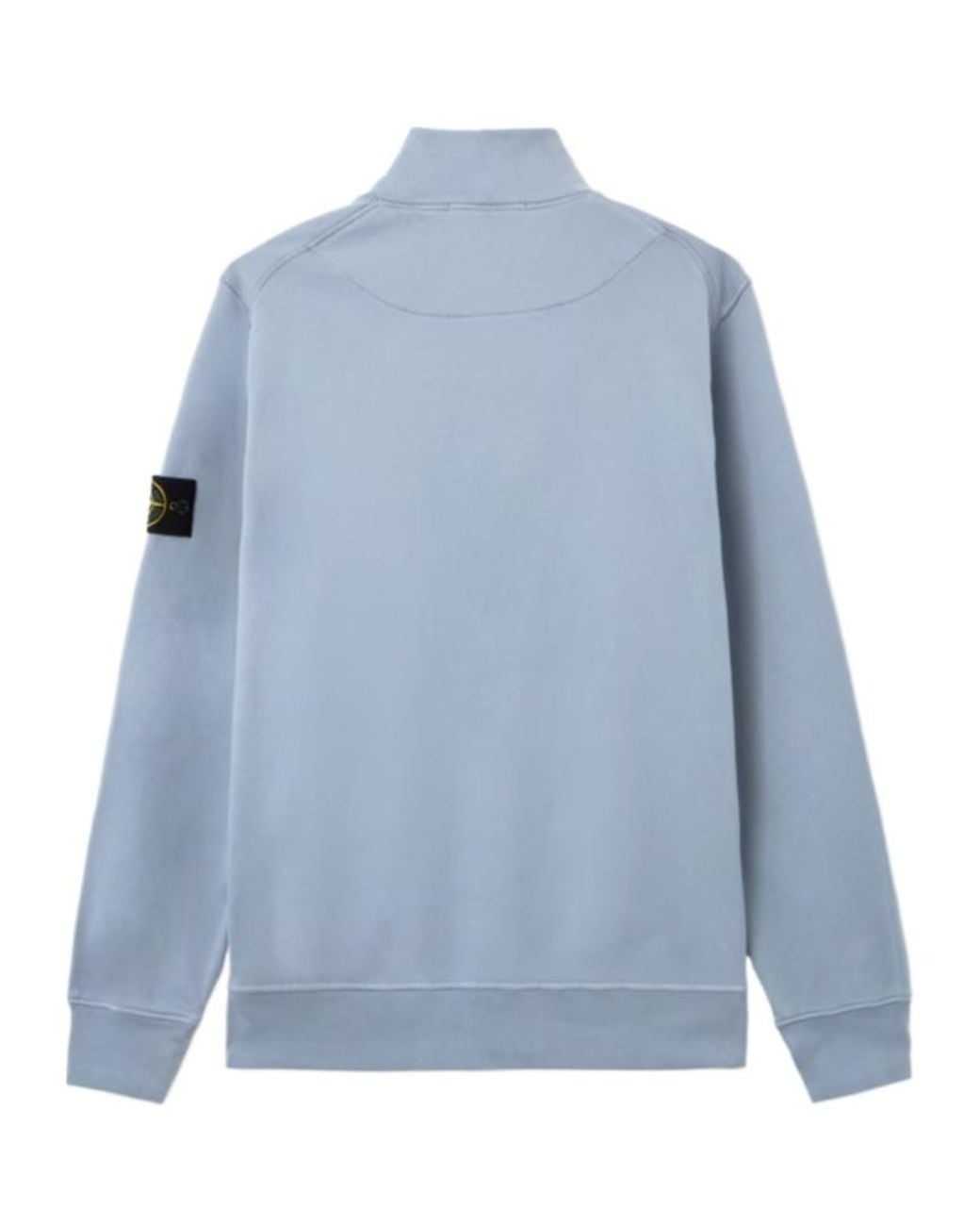 Stone Island Blue Logo Patch Quarter-Zip Sweatshirt for men