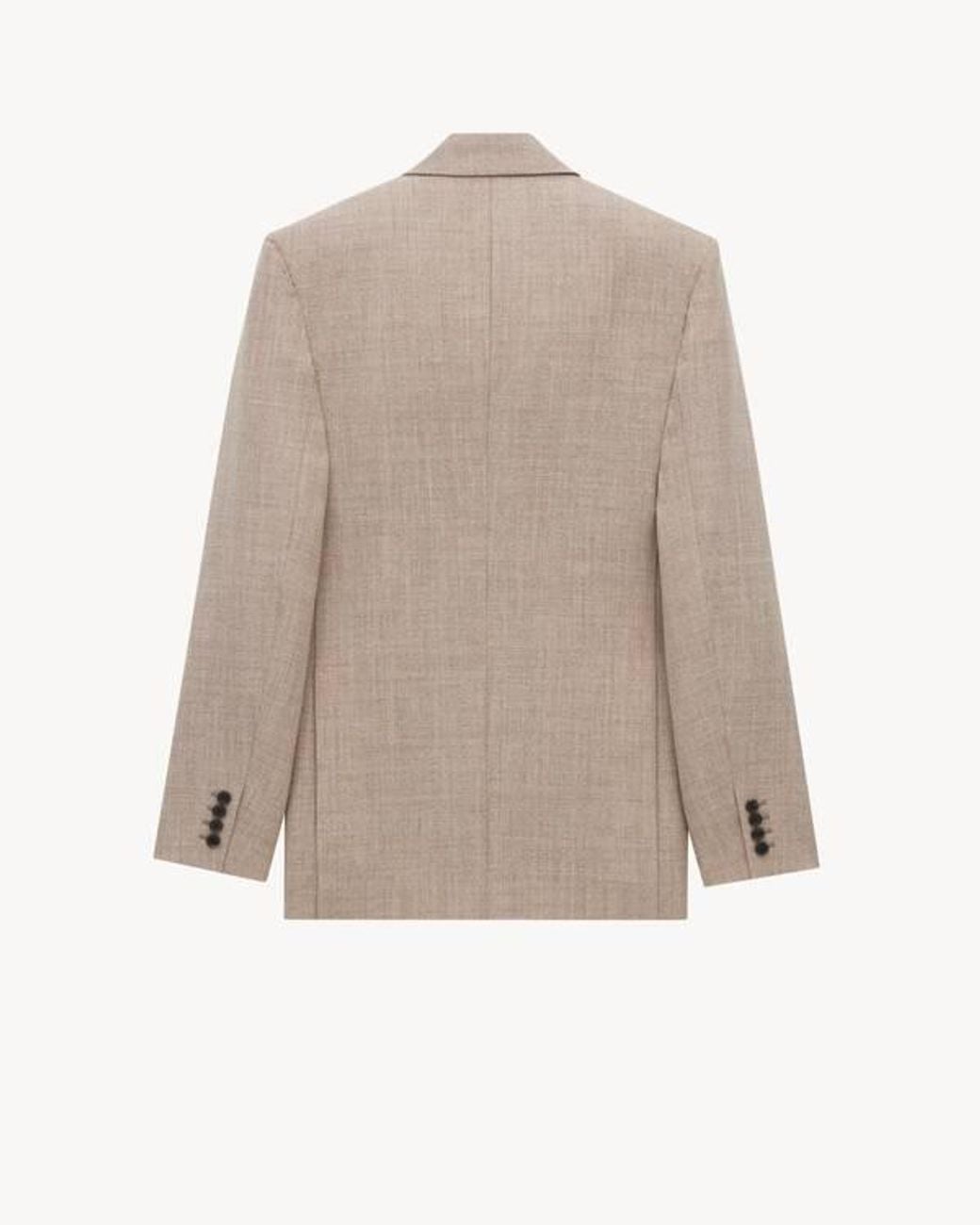 Saint Laurent Natural Wool Double-Breasted Jacket for men