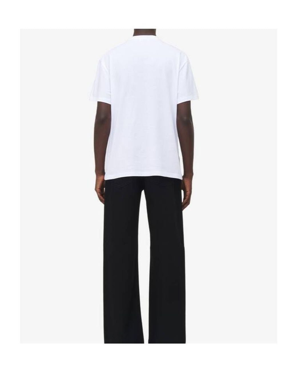 McQueen White Flocked-Logo Crewneck T-Shirt for men