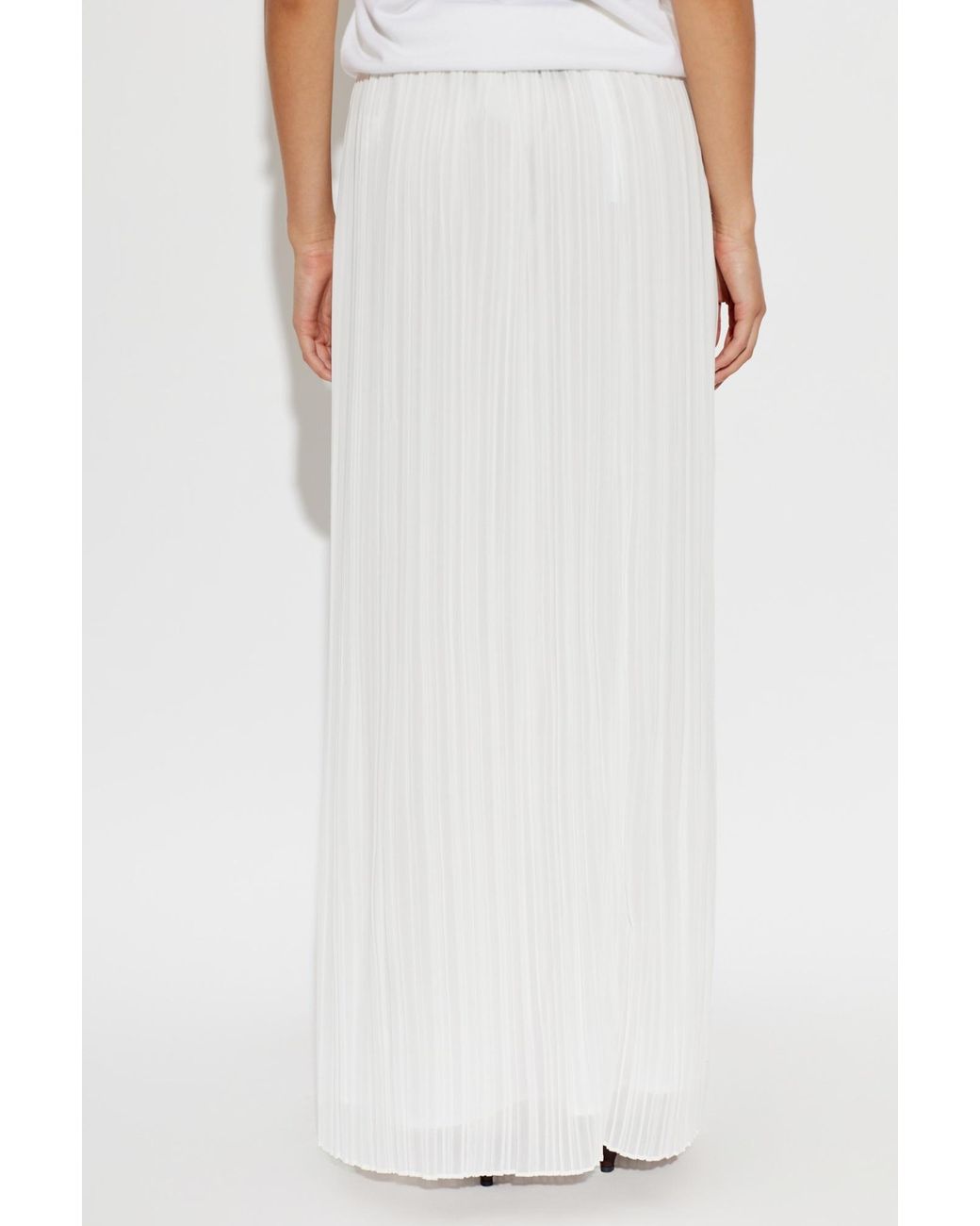 Fabiana Filippi White Pleated Maxi Skirt