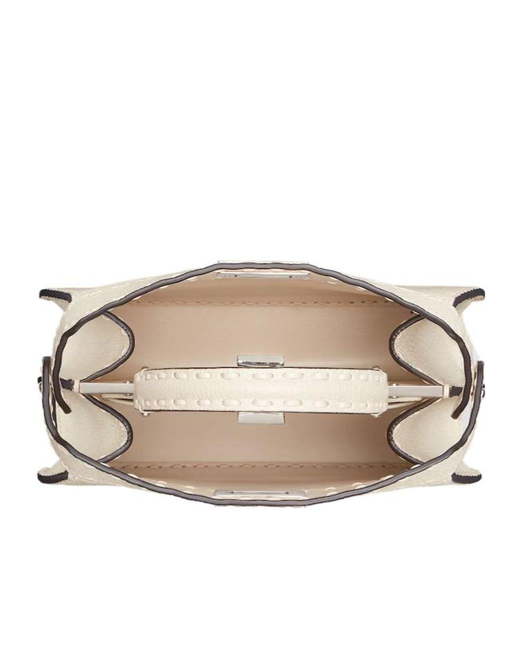 Fendi Natural Camellia-Coloured Selleria Bag With 556 Hand-Sewn Topstitches