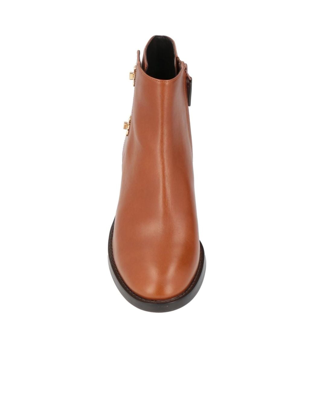 Tory Burch Brown Simple Round-Toe Ankle Boots