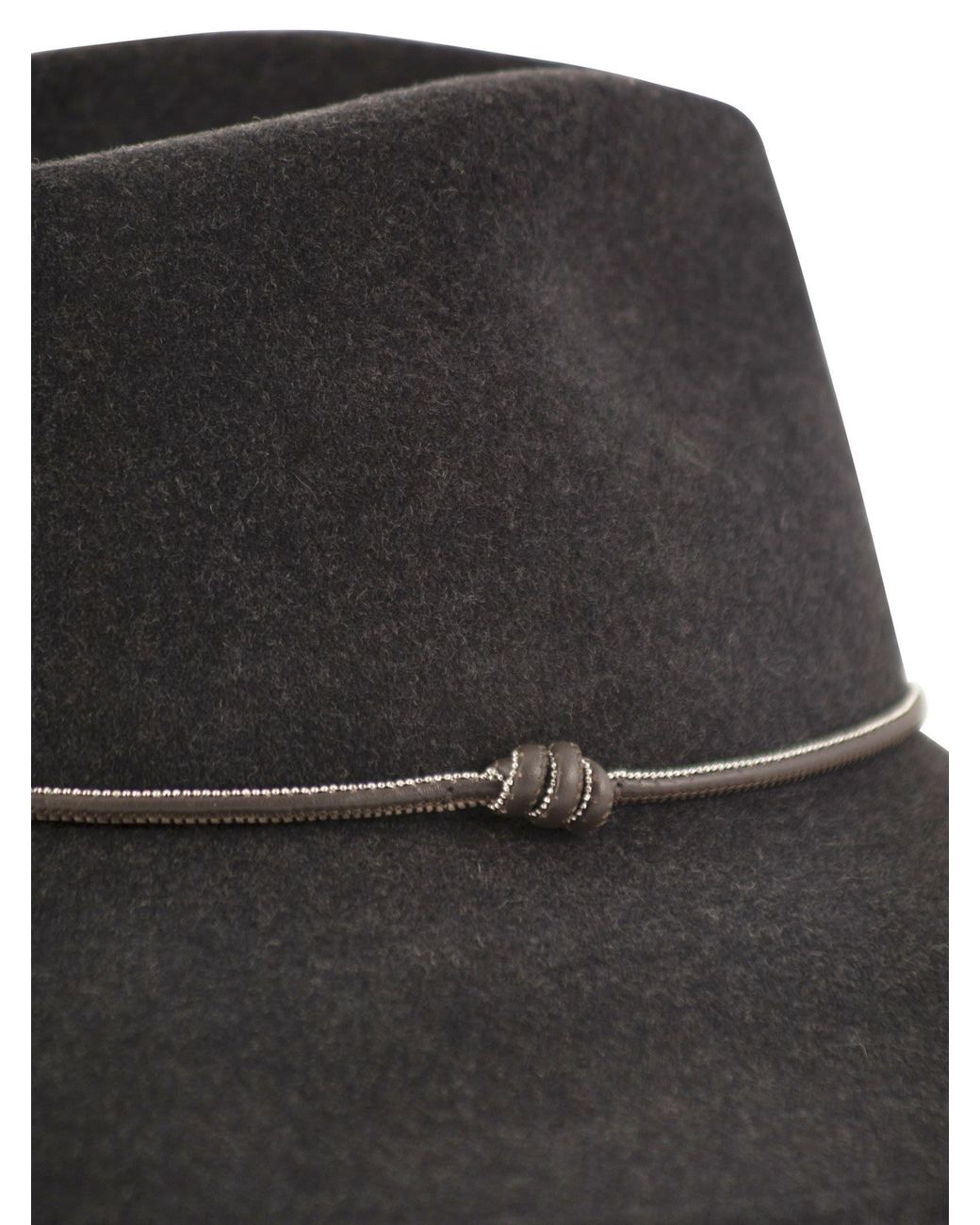 Peserico White Bead-Embellished Wide-Brim Hat
