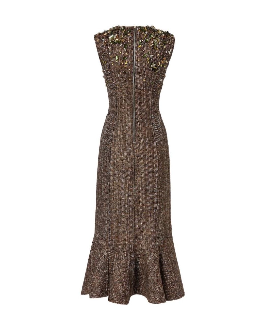 Fendi Brown Wool And Alpaca Dress