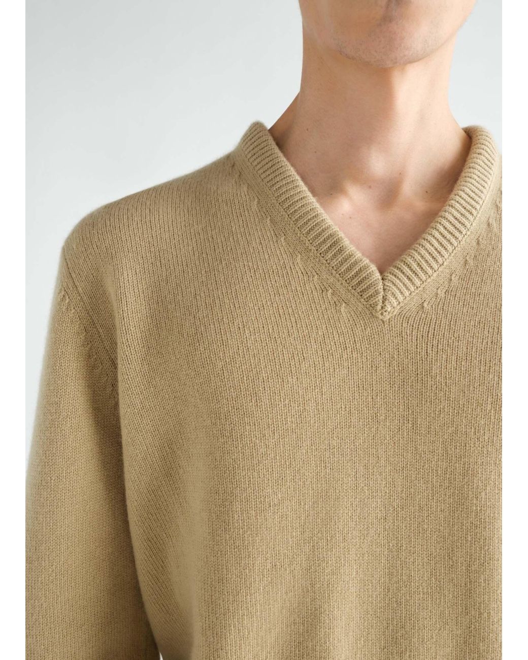 Lemaire Natural V-Neck Sweater for men