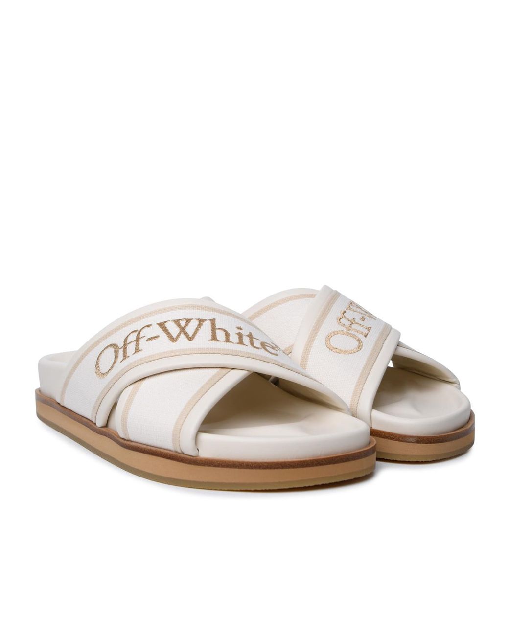Off-White c/o Virgil Abloh White Ciabatta Criss Cross Slip-On Sandals