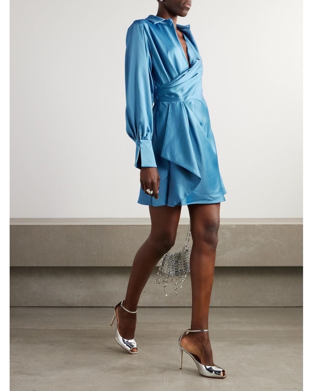 Jonathan Simkhai Blue Satin Dress