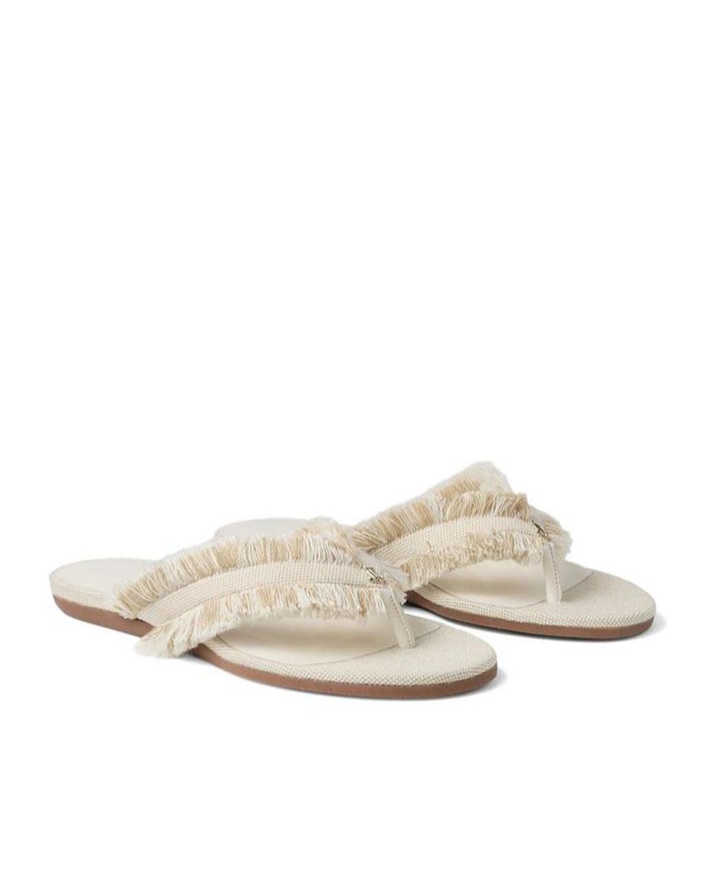 Jimmy Choo White Round-Toe Slippers