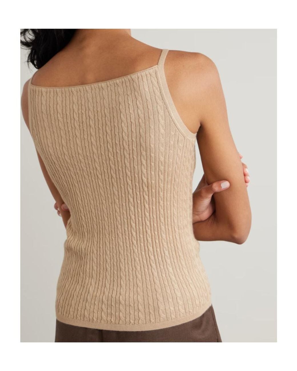 Loro Piana Natural Rimella Cable-Knit Cashmere And Silk-Blend Top