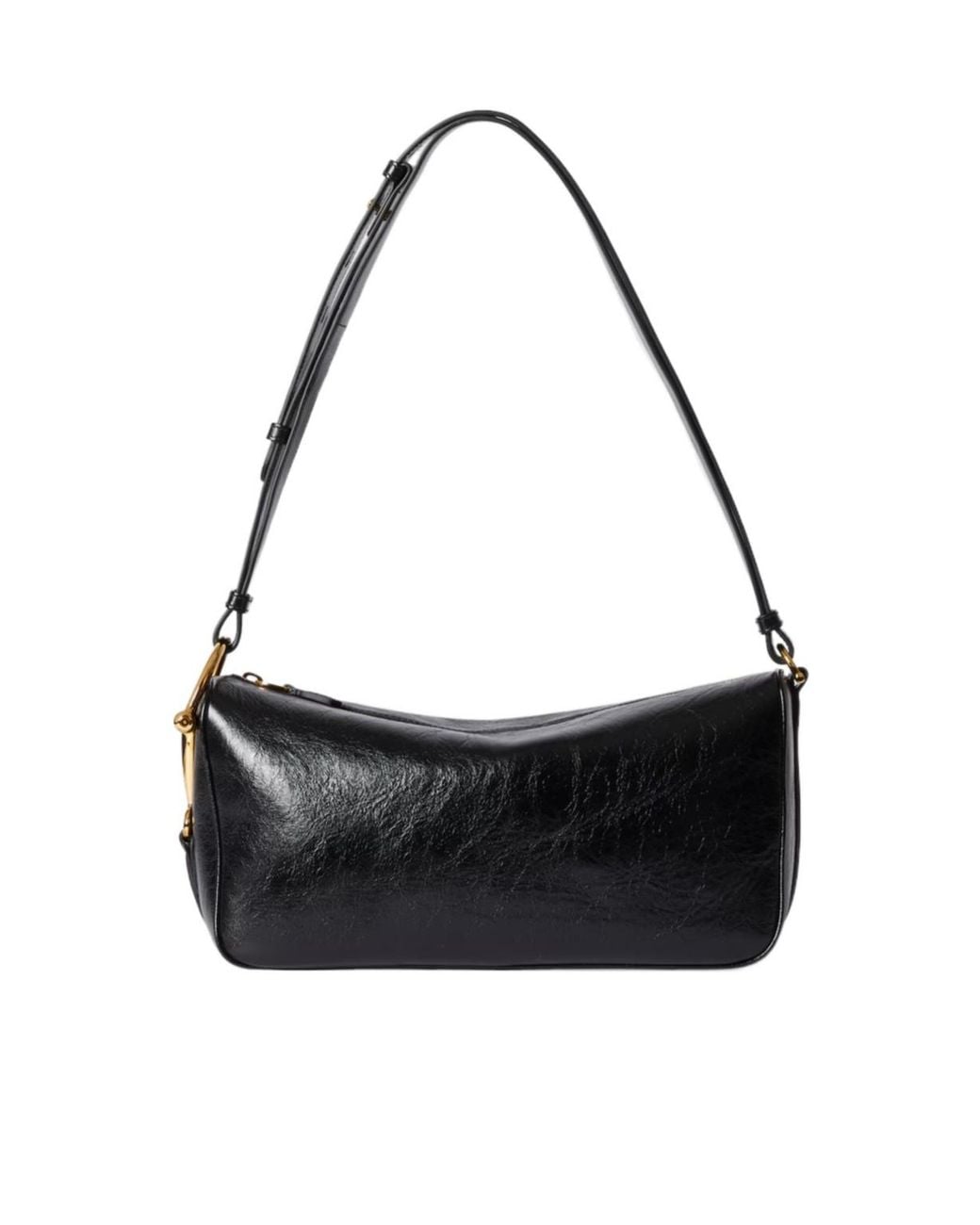 Gucci Black Half Horsebit Medium Shoulder Bag, Leather
