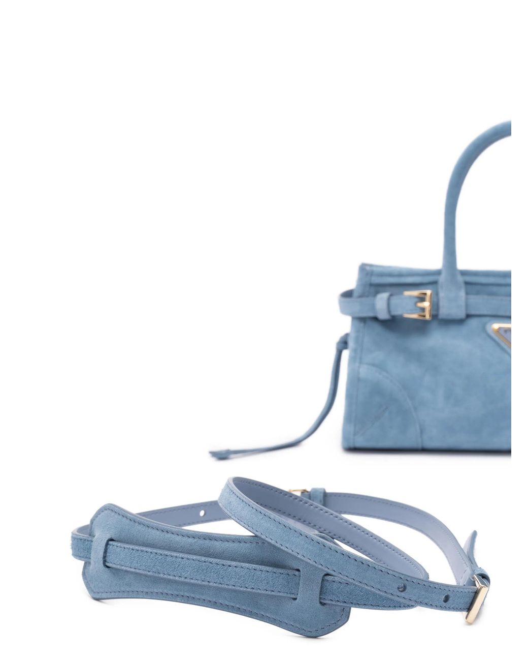 Prada Blue Double-Handle Shoulder Bag