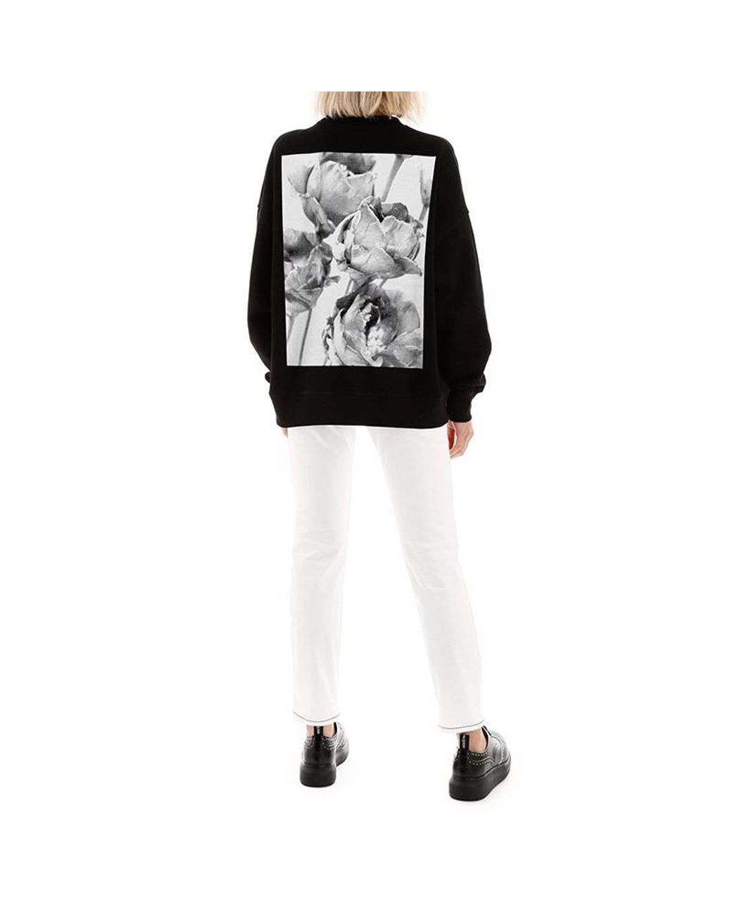 McQueen Black Pattern Round-Necked Sweater