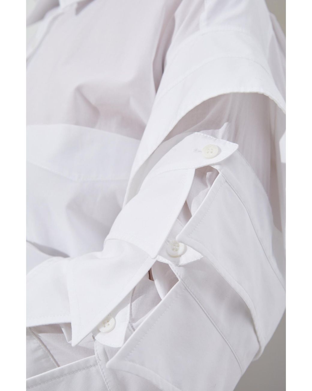 Moschino White Flared Curved Hem Shirt