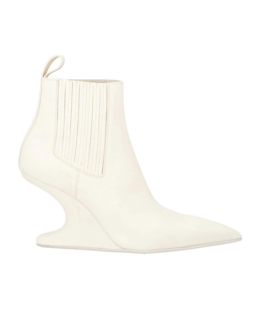 Rick Owens White Ankle Boots