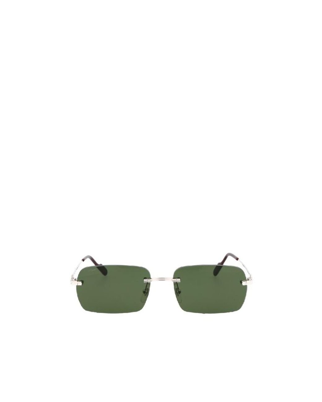Cartier Green Rectangle Framed Sunglasses for men