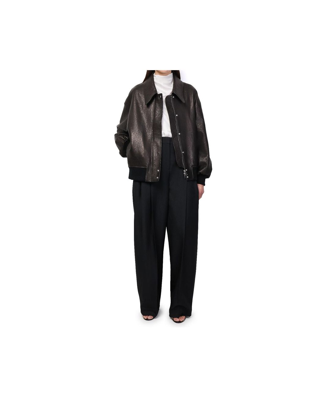 Khaite Black Shelman Leather Jacket