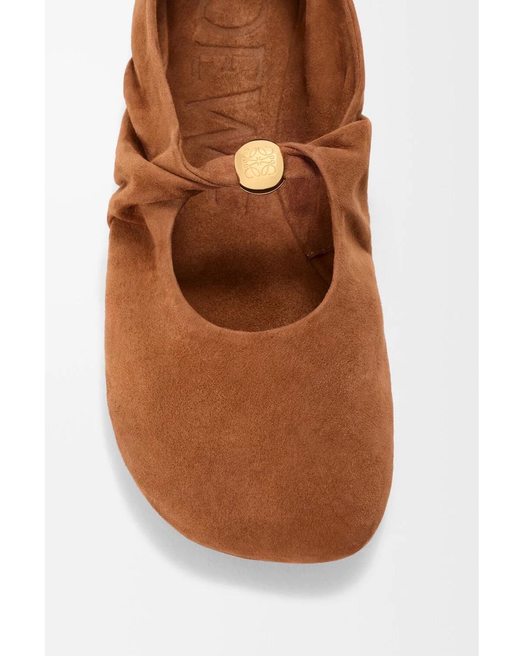 Loewe Brown Pebble Soft Ballet Flats