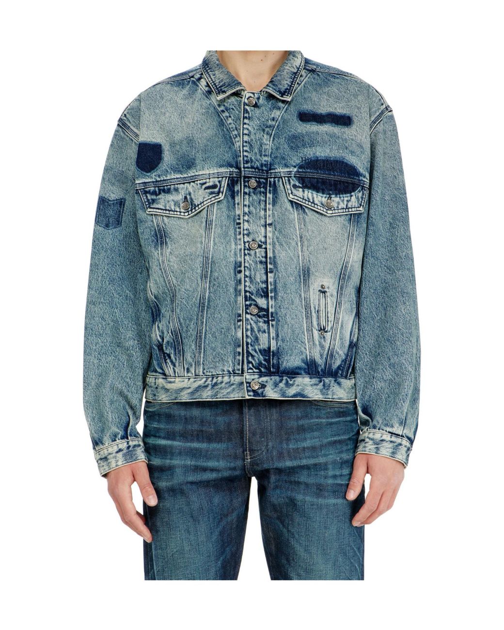 DIESEL Blue D-Denver-S2 Buttoned Denim Jacket for men