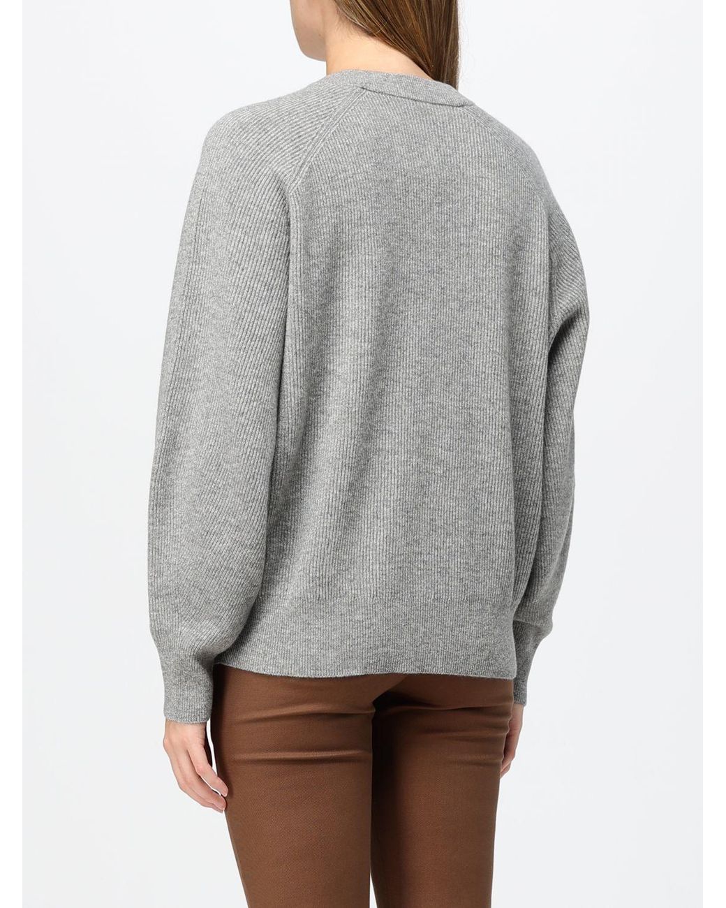 Brunello Cucinelli Gray Raglan-Sleeve Sweater