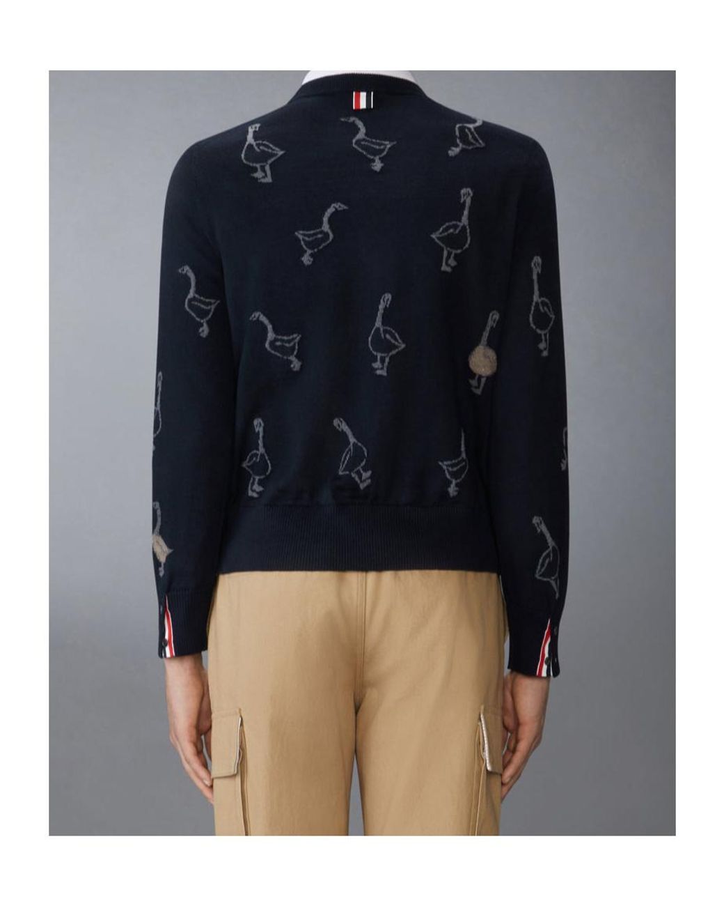 Thom Browne Blue Long-Sleeved Crewneck Jumper for men