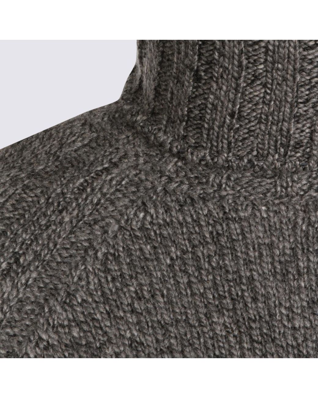 Zegna Gray Turtleneck Knitted Jumper for men