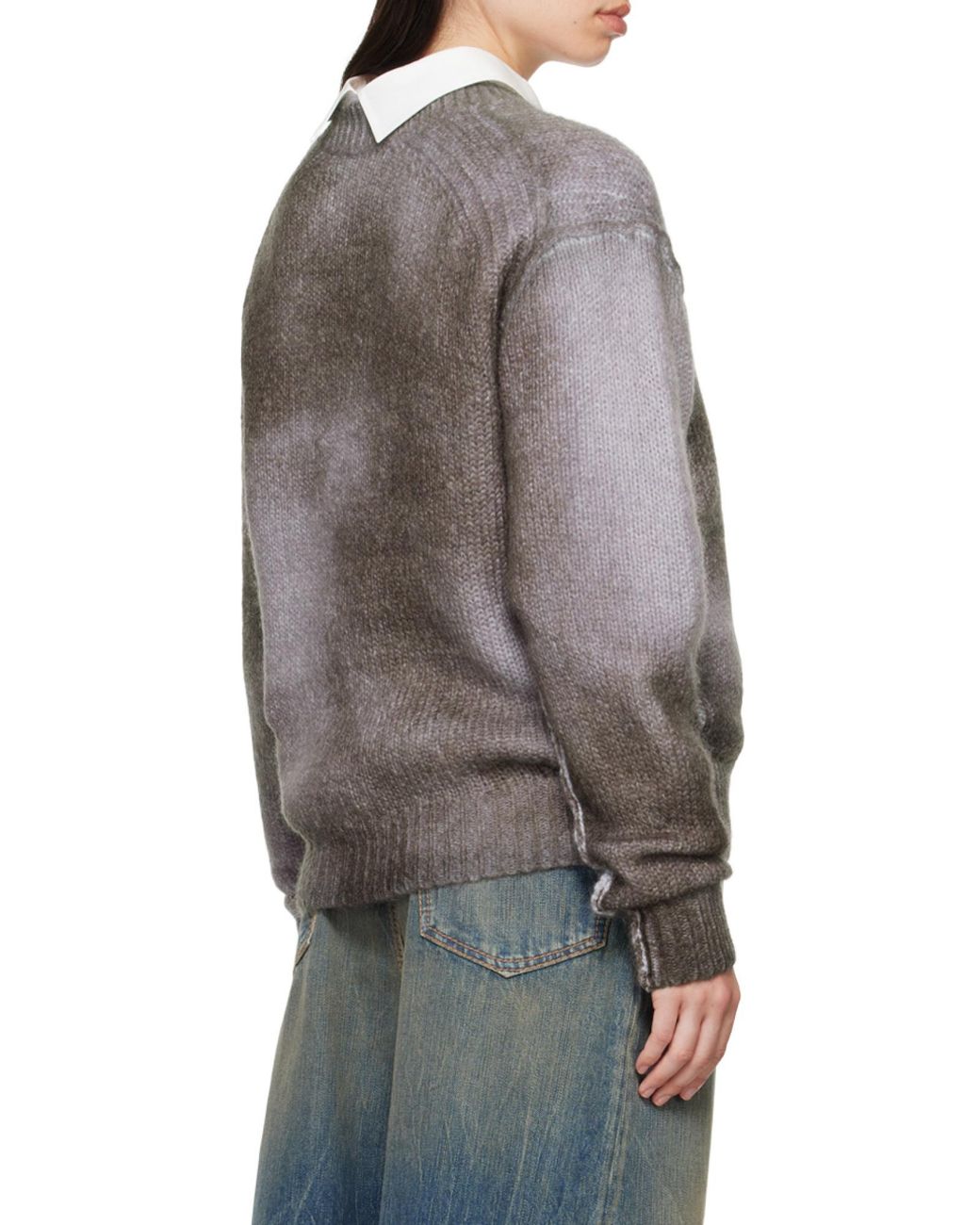 Acne Gray Sprayed Knit Jumper