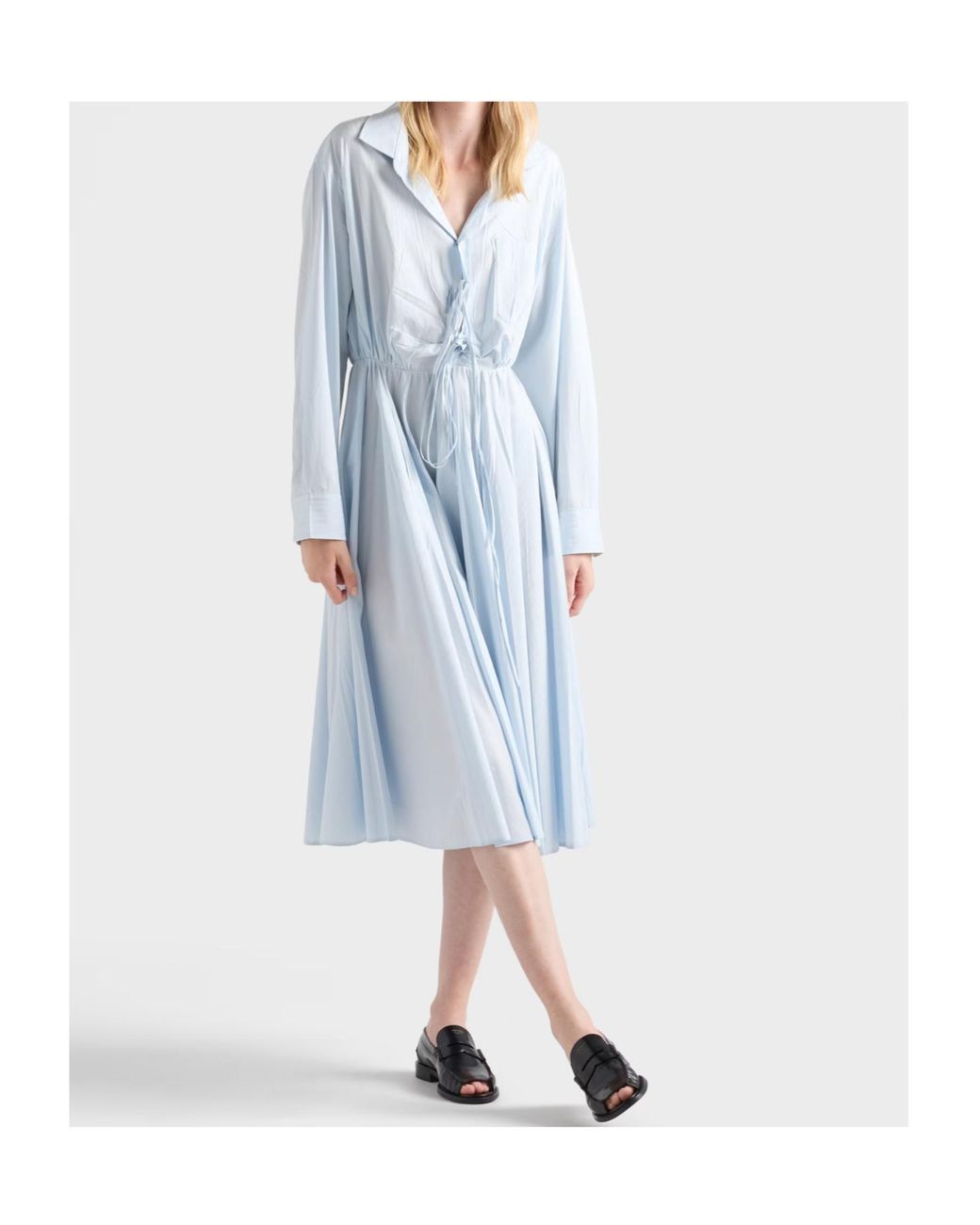 Prada Blue Cotton Midi Dress