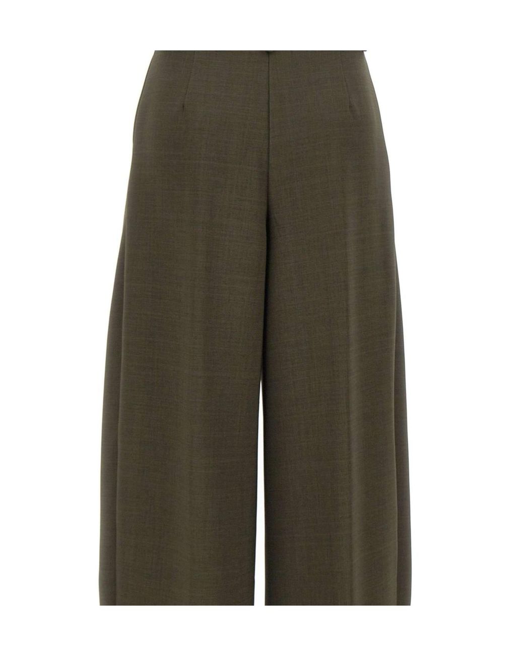Kaos Green Pleated Wide-Leg Pants