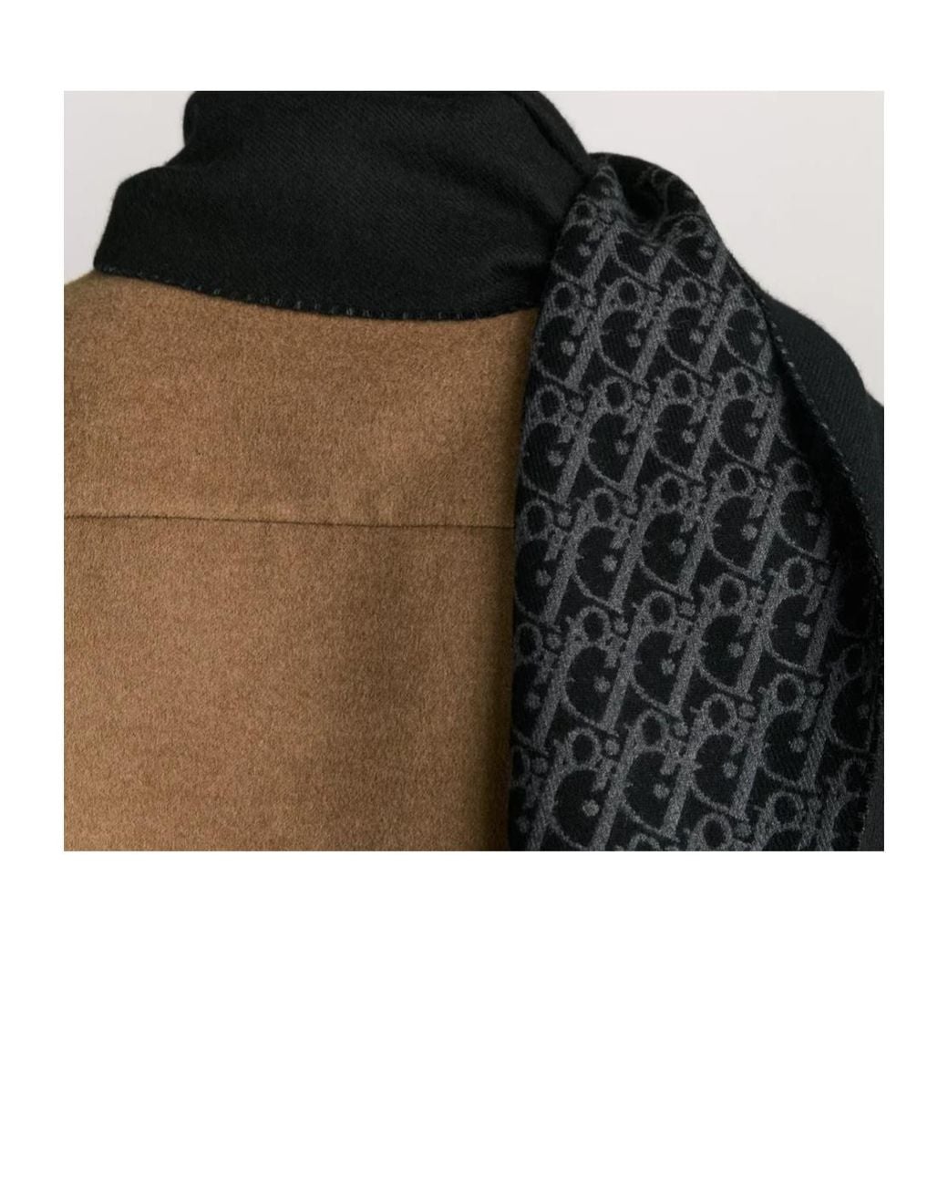 Dior Black Homme Fringed Edge Scarf for men