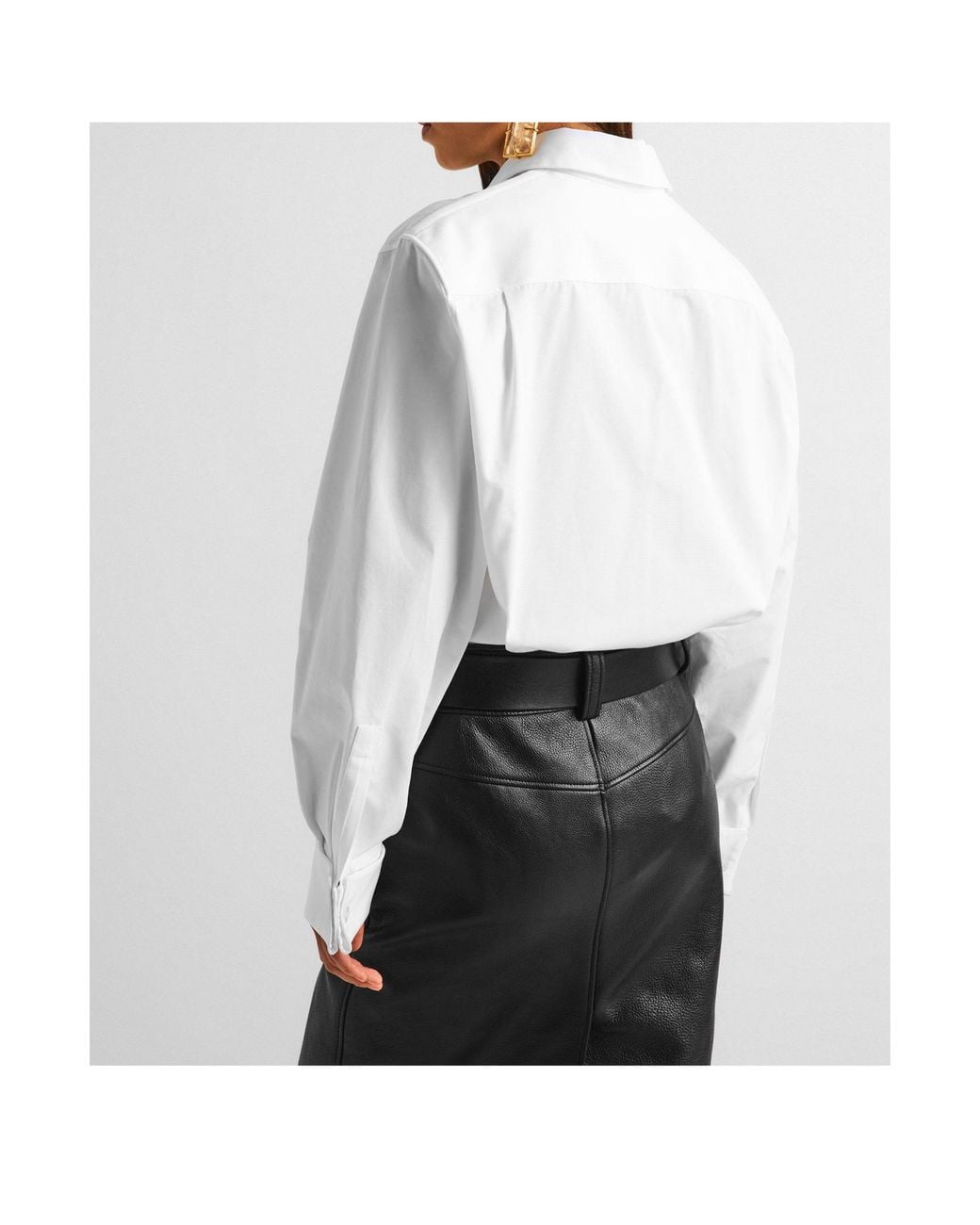 Saint Laurent White Long Sleeve Plain Shirt