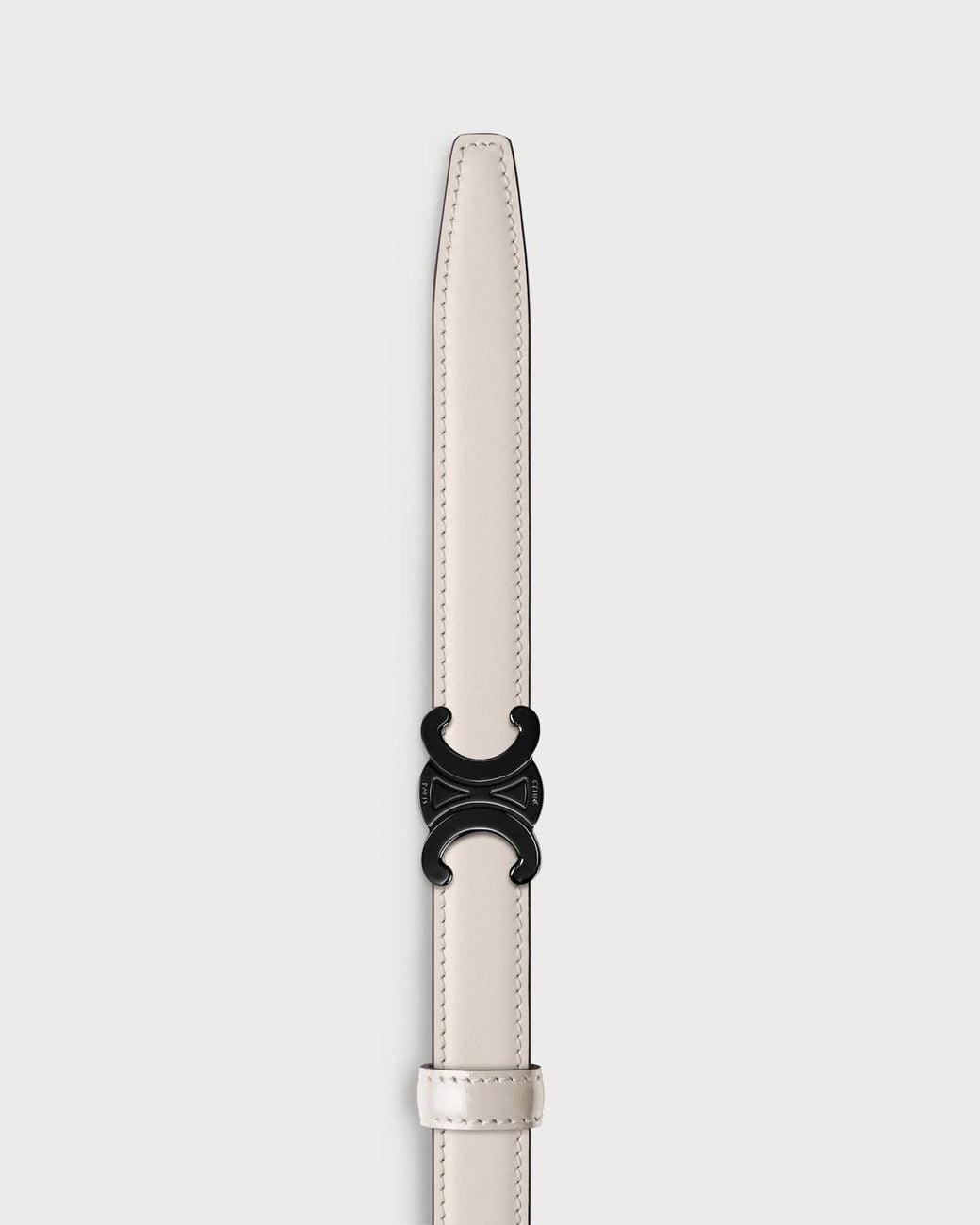 Céline White Triomphe Buckle And Taurillon Reversible Belt