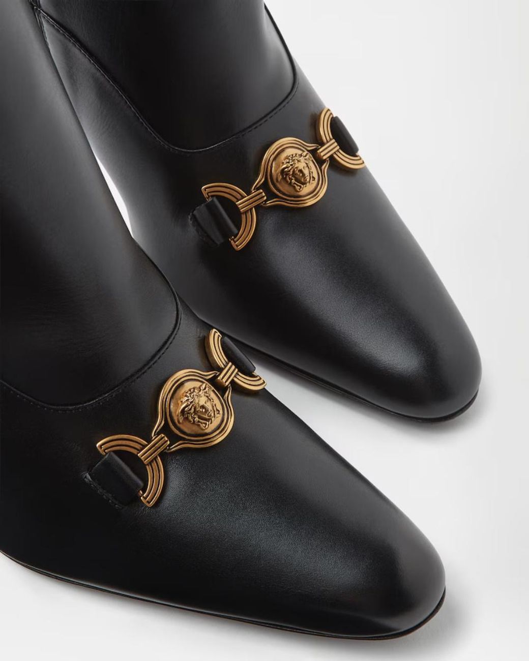 Versace Black Marisa Leather Ankle Boots 90 Mm