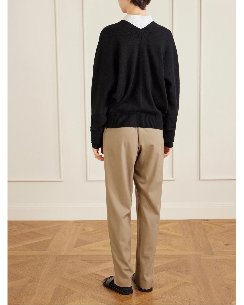 The Row Black Pocket V-Neck Cardigan