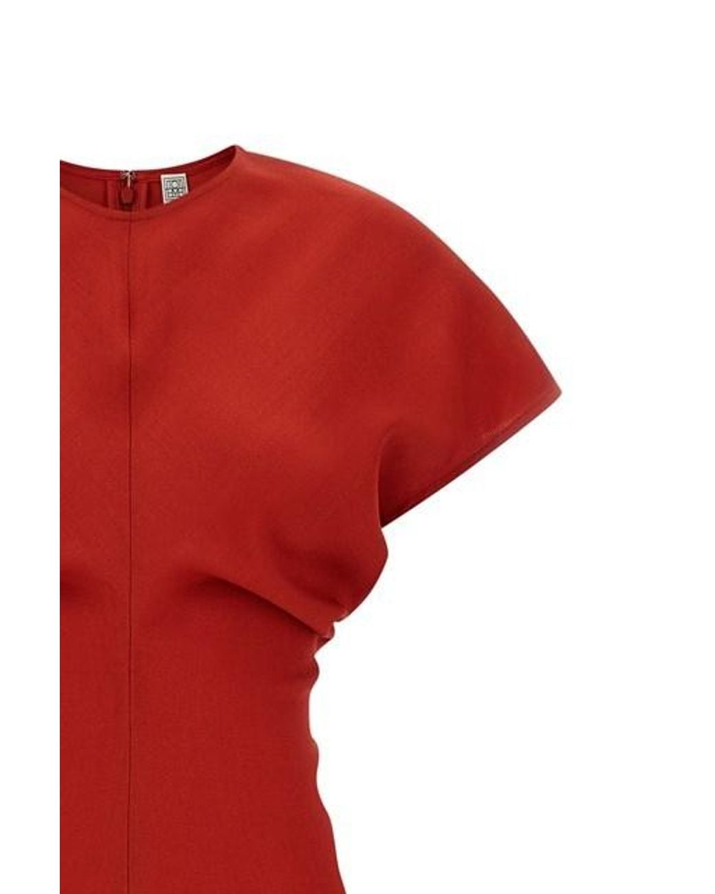 Totême Red Totême Slouched-Waist Crewneck Dress
