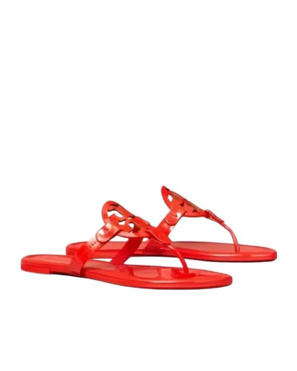 Tory Burch Red Round Toe Flip Flops