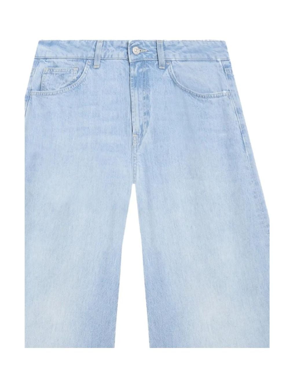 Dondup Blue High-Rise Wide-Leg Jeans