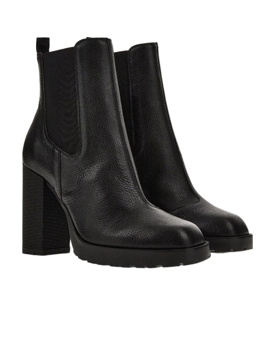 Hogan Black Chelsea Pointed-Toe Boots