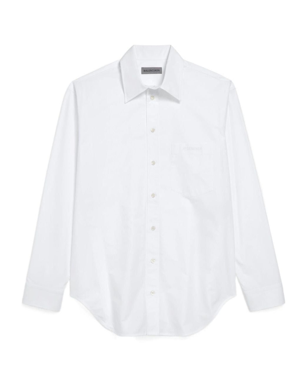 Balenciaga White Long-Sleeved Regular Fit Shirt for men