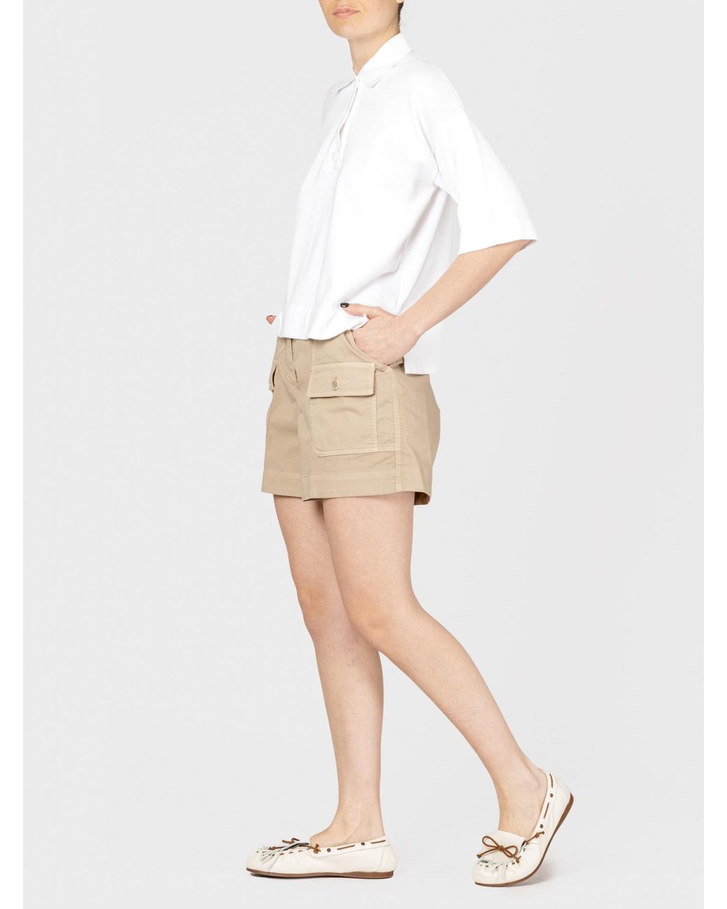 Aspesi Natural Belt Loop Shorts
