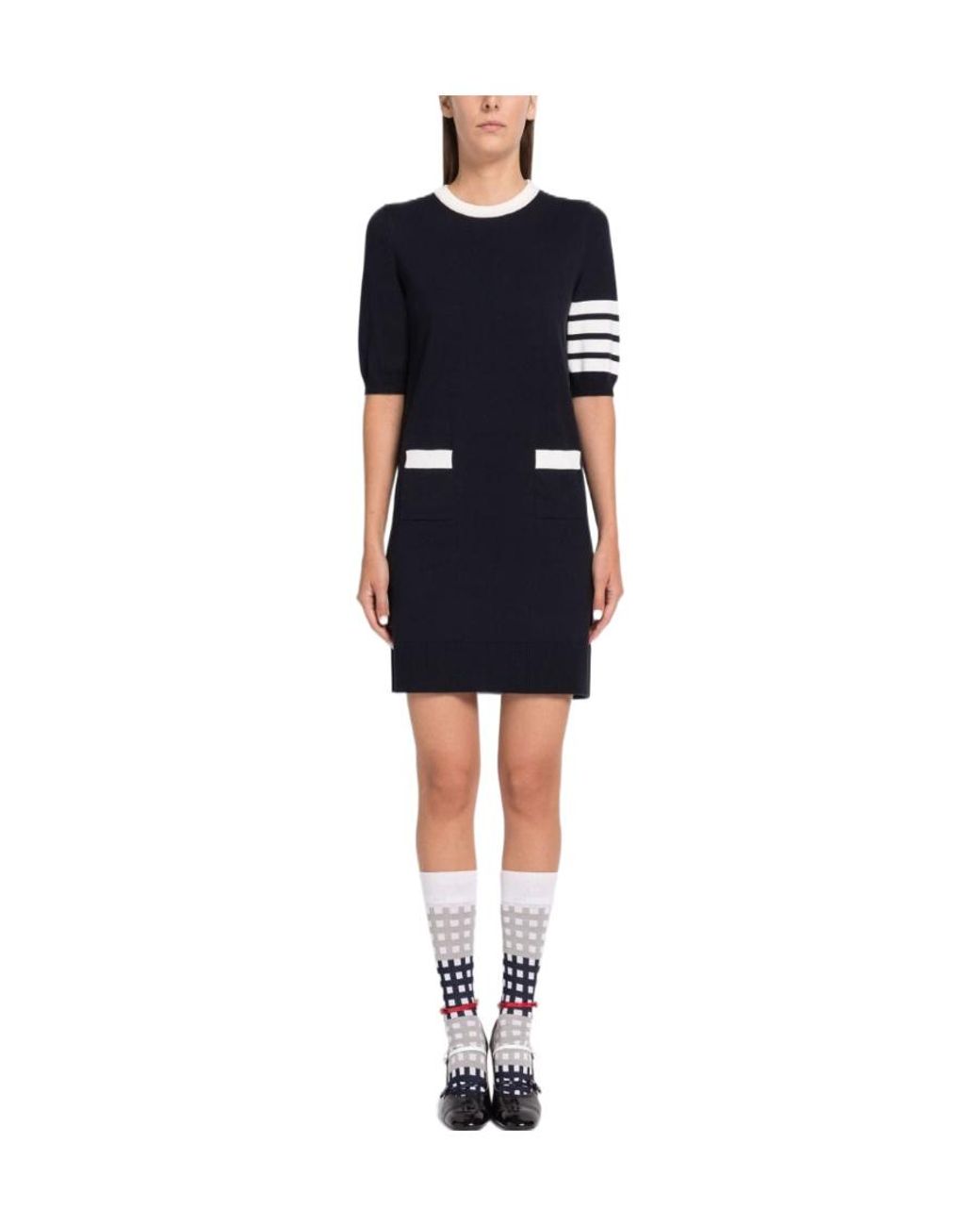 Thom Browne Black Hector Embroidered Mini Dress