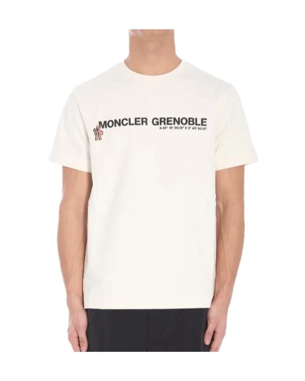 Moncler White Printed T-Shirt for men