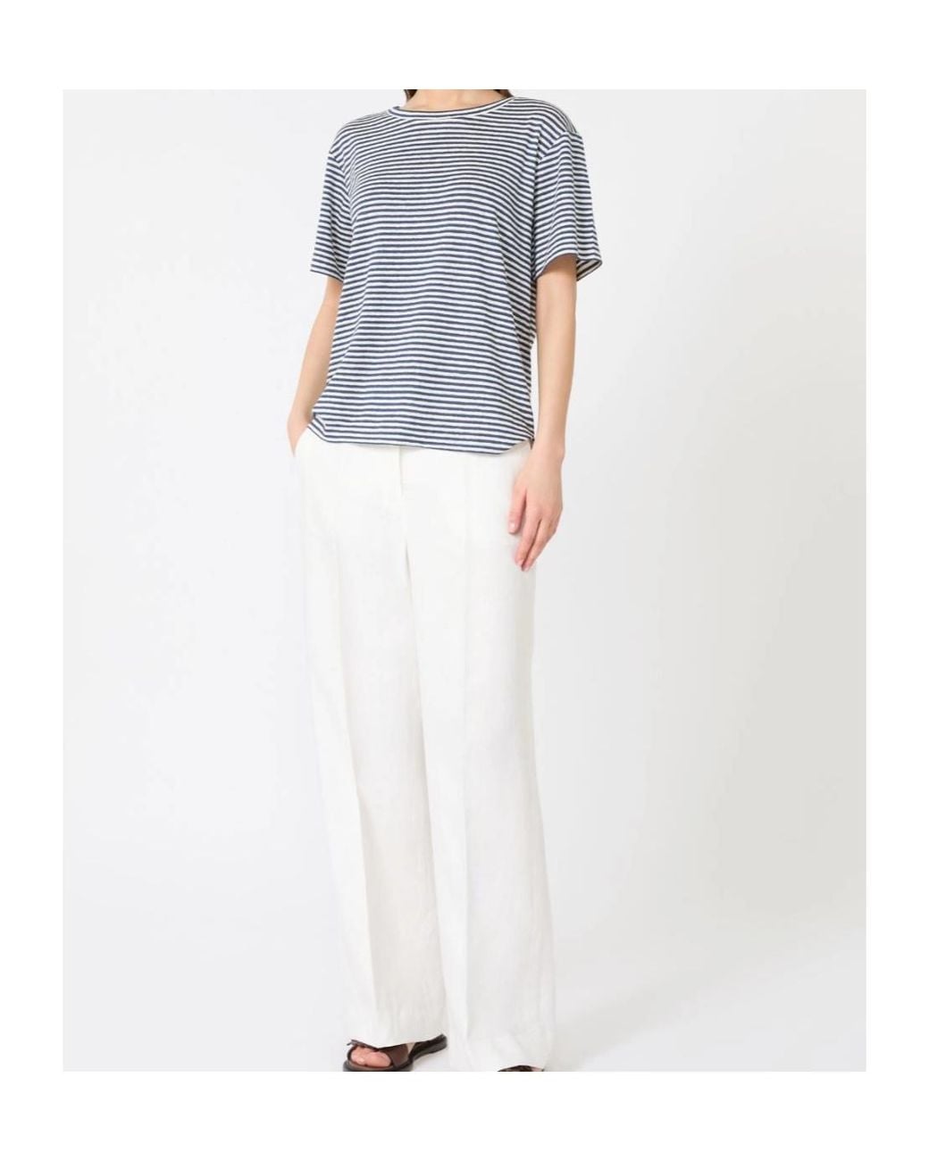 Weekend by Maxmara Blue Striped T-Shirt