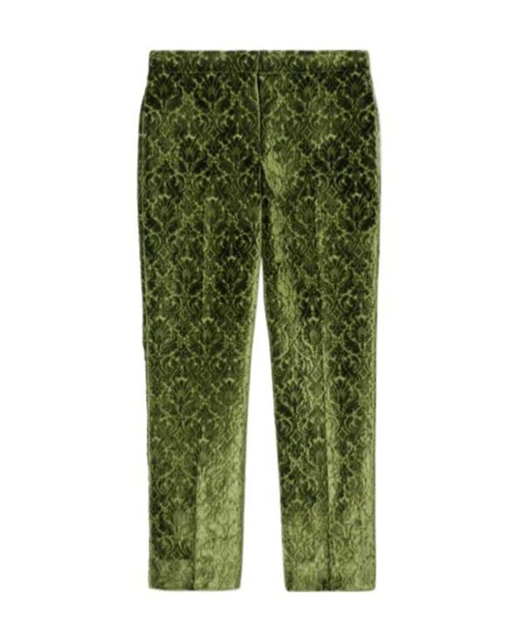 Burberry Green Baroque Velvet Tailored Trousers